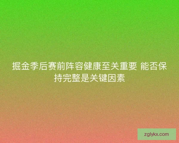 掘金季后赛前阵容健康至关重要 能否保持完整是关键因素